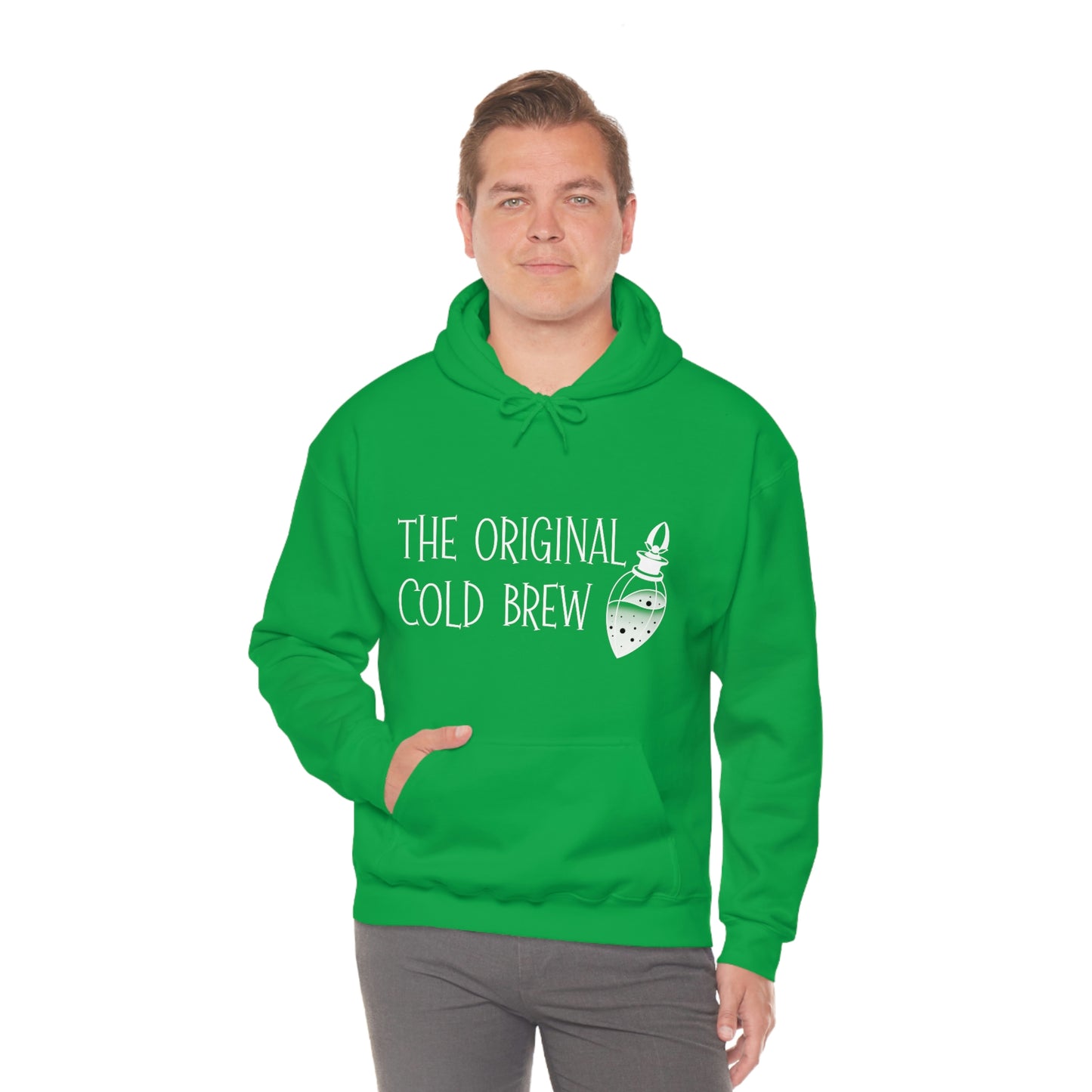 The Original Cold Brew White Font Unisex Heavy Blend™ Hooded Sweatshirt