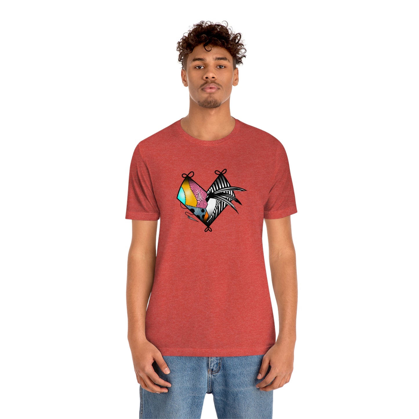 Jack and Sally Heart Unisex Jersey Short Sleeve Tee