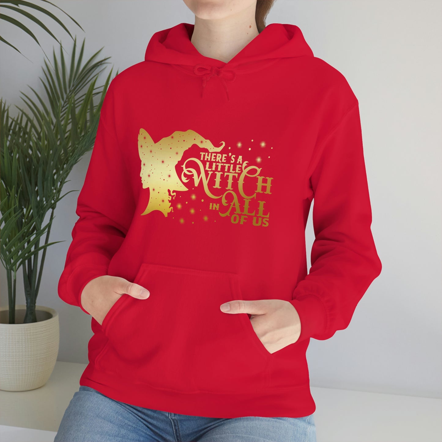 Witch In All of Us Gold Font Unisex Heavy Blend™ Hooded Sweatshirt