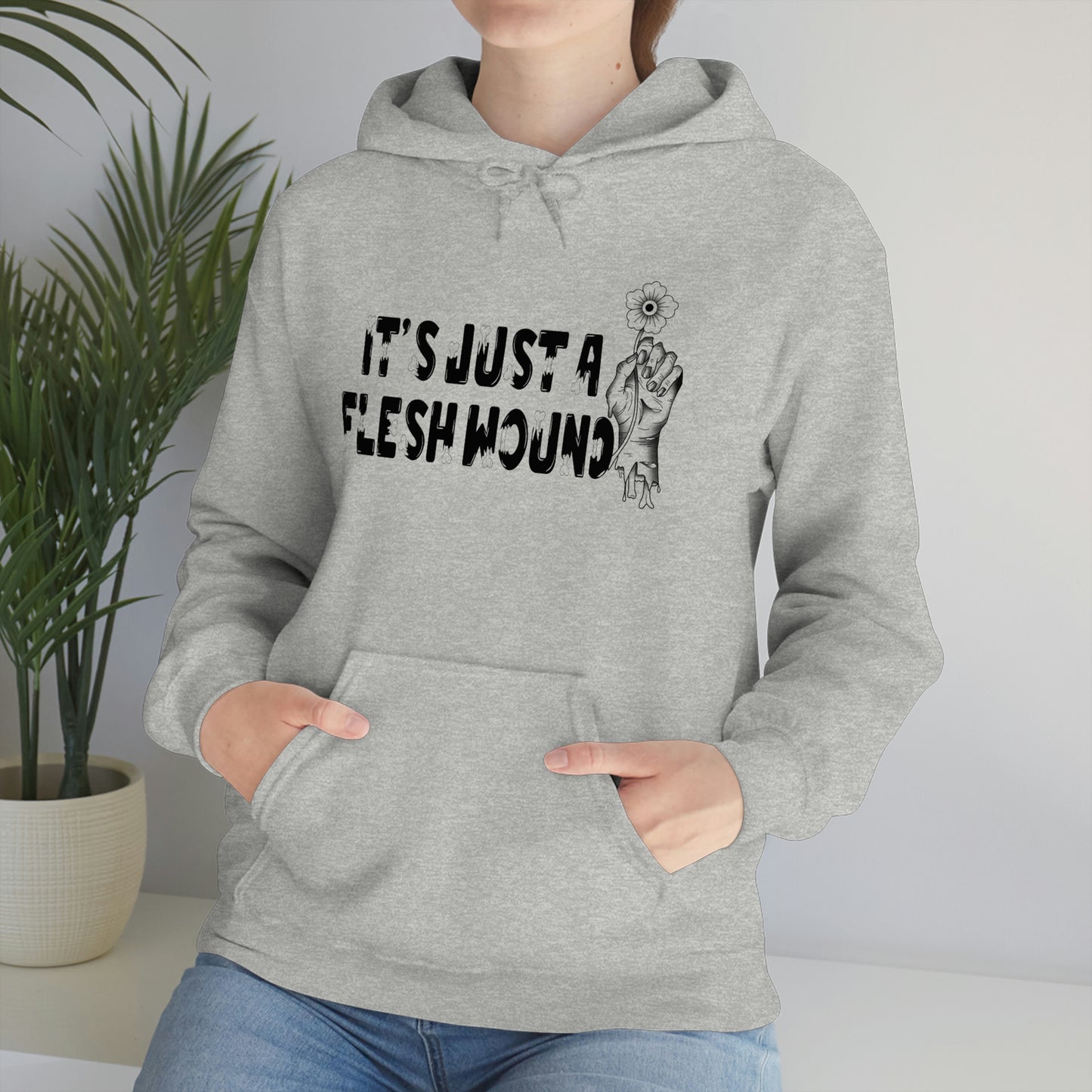 It's Just A Flesh Wound Unisex Heavy Blend™ Hooded Sweatshirt