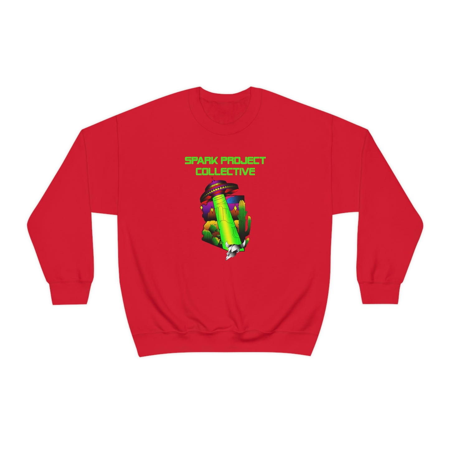 UFO Spark Green Font unisex heavy blend crewneck sweatshirt