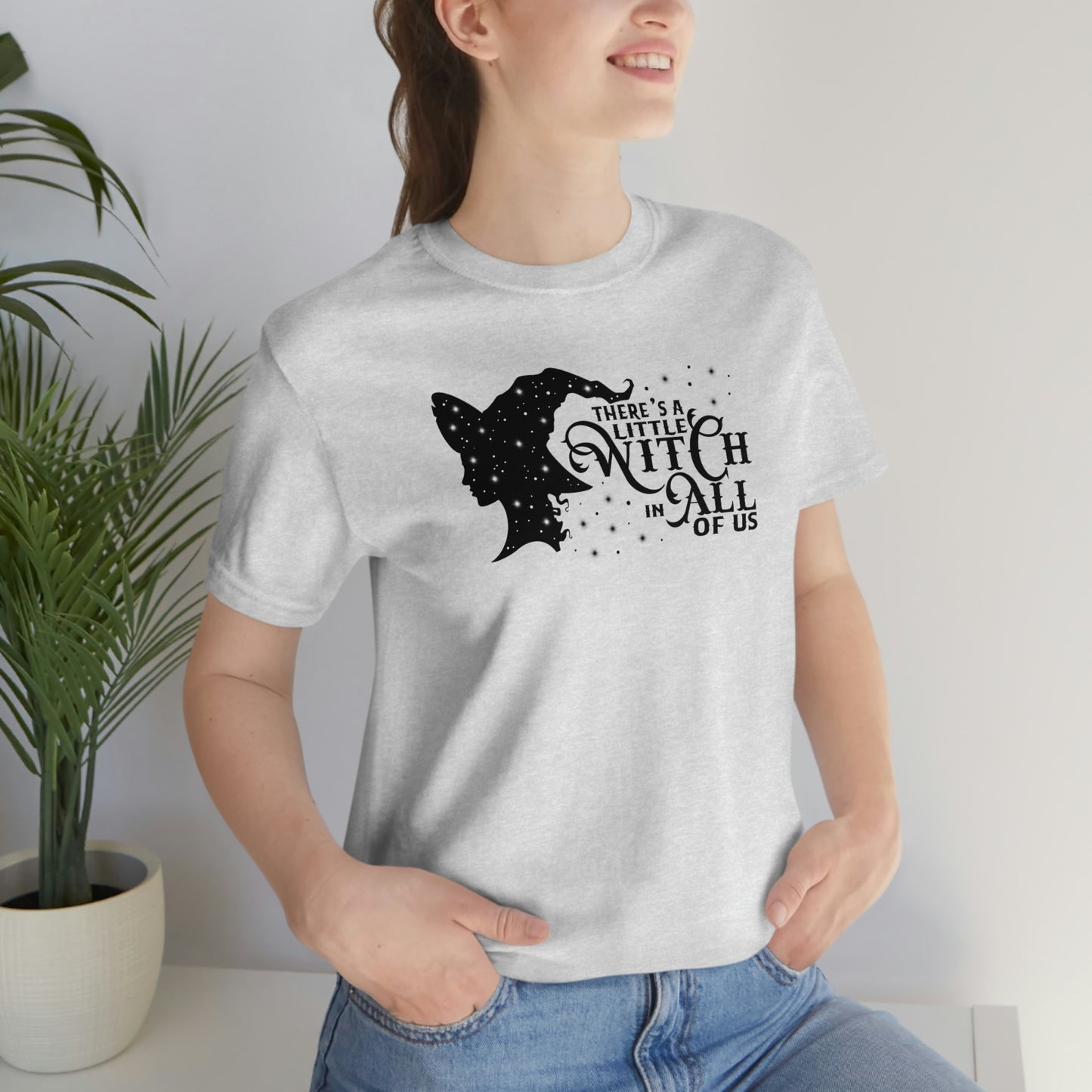 Witch In All of Us Black Font Unisex Jersey Short Sleeve Tee