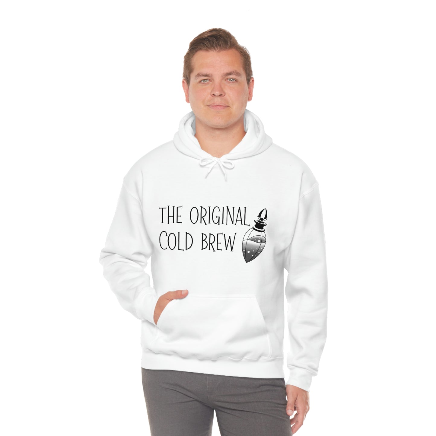 The Original Cold Brew Black Font Unisex Heavy Blend™ Hooded Sweatshirt