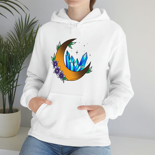 Blue Crystal Flower Unisex Heavy Blend™ Hooded Sweatshirt