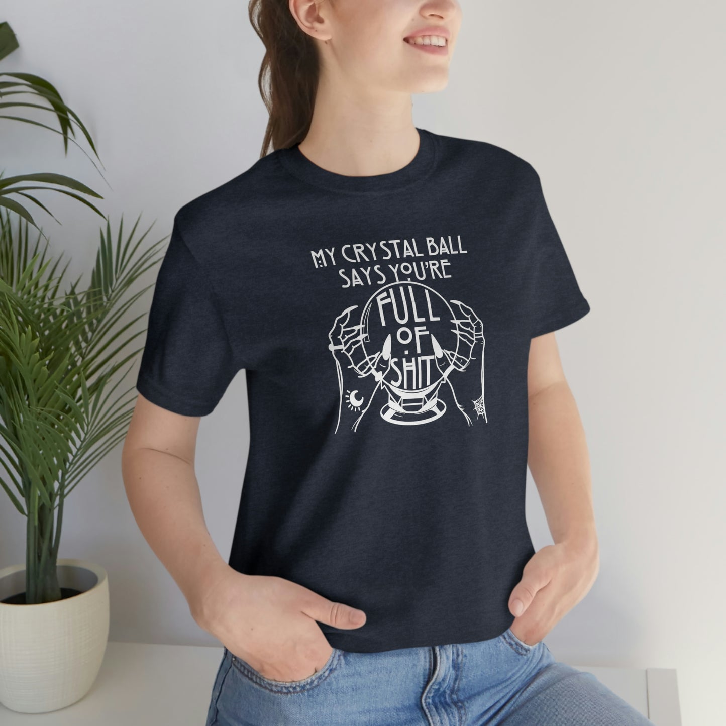 My Crystal Ball White Font Unisex Jersey Short Sleeve Tee