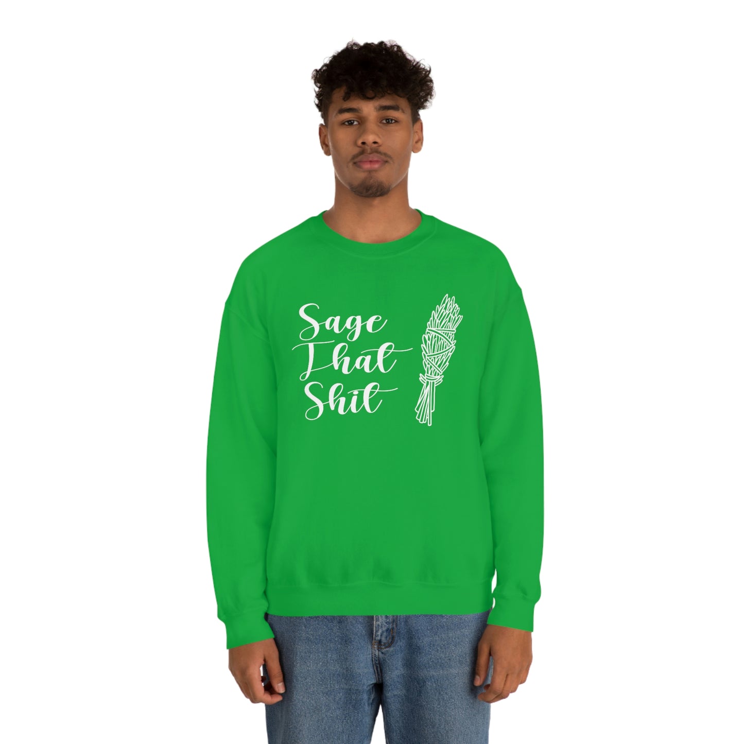 Sage That White Font unisex heavy blend crewneck sweatshirt