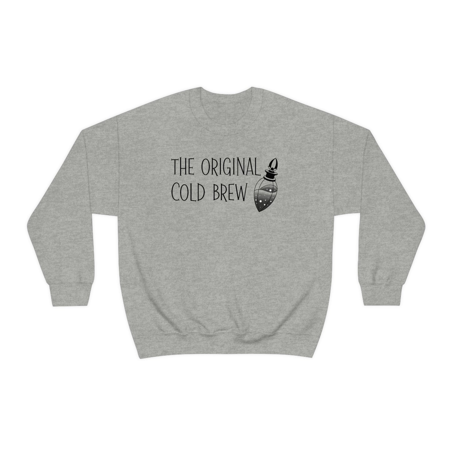 The Original Cold Brew Black Font White unisex heavy blend crewneck sweatshirt