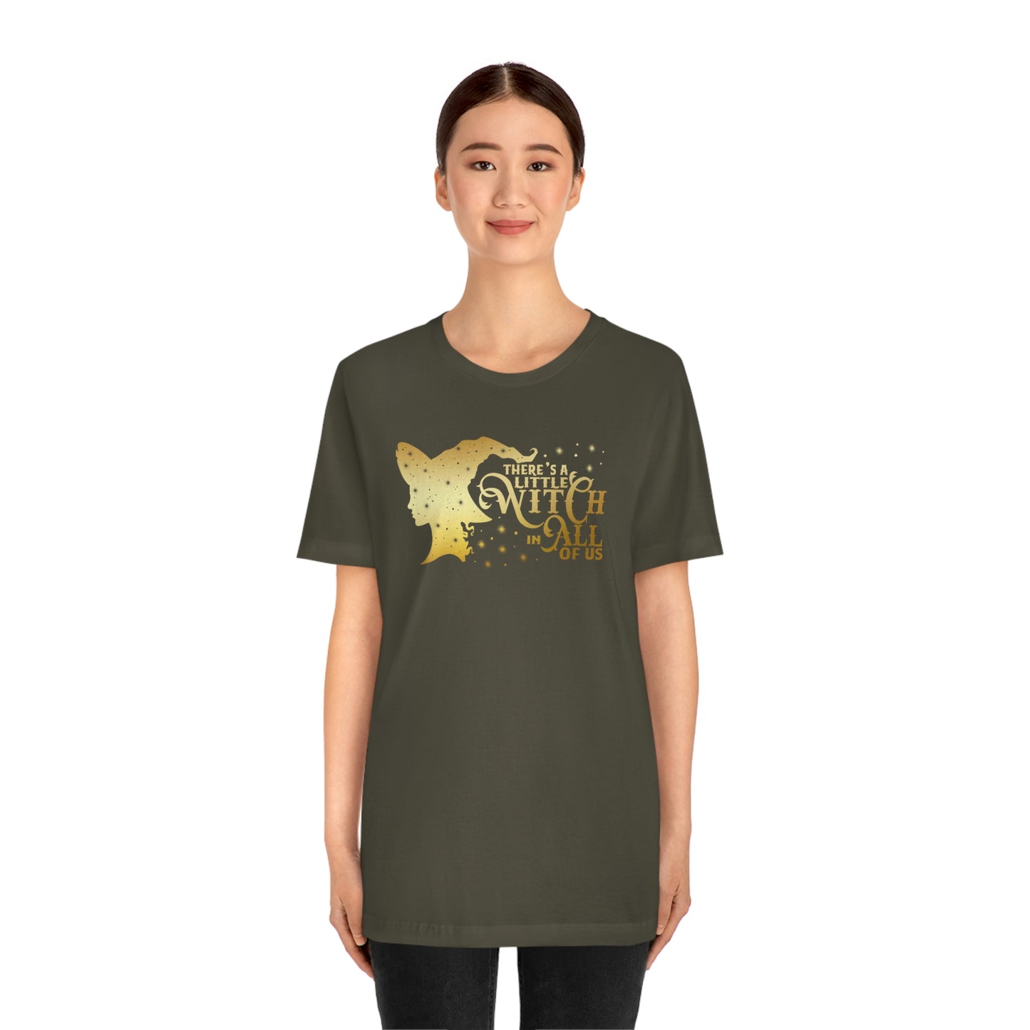 Witch In All of Us Gold Font Unisex Jersey Short Sleeve Tee