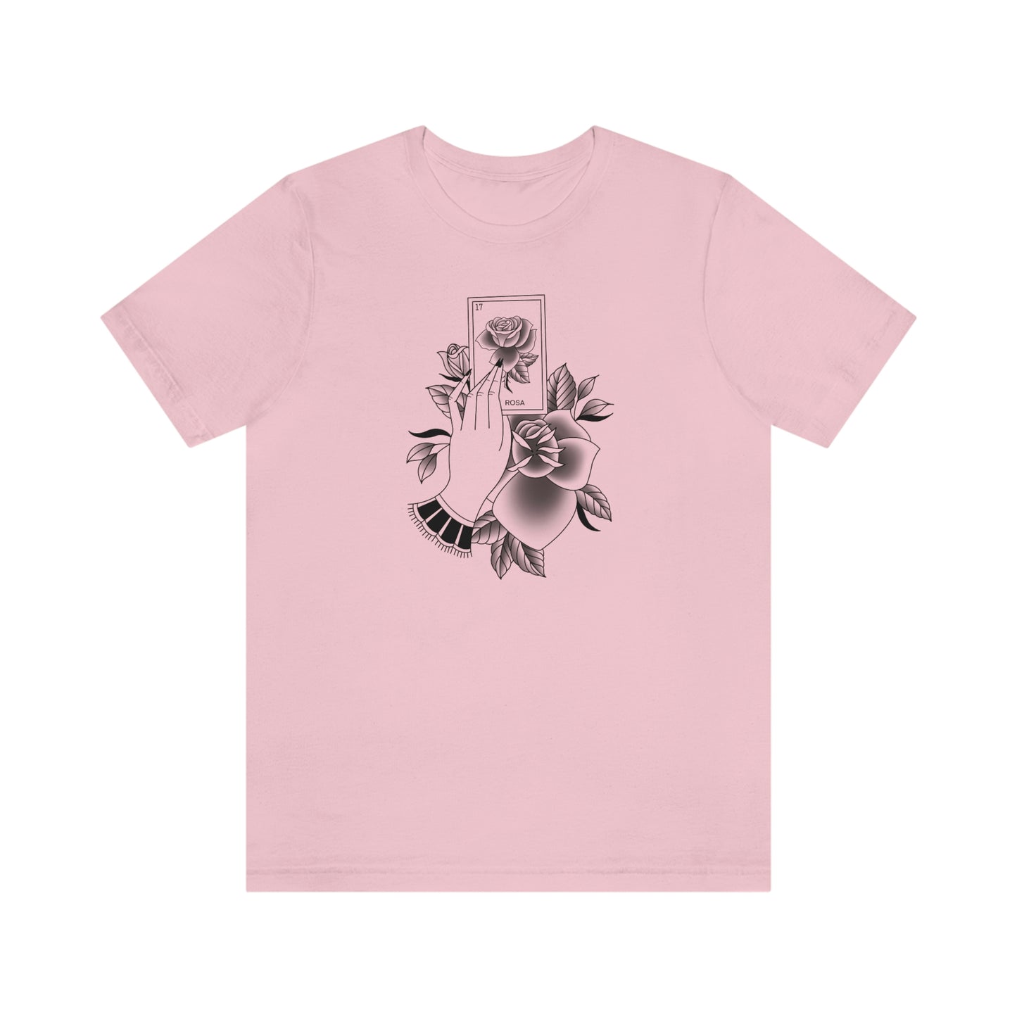 Rosa Card Black Shaded Unisex Jersey Short Sleeve Tee