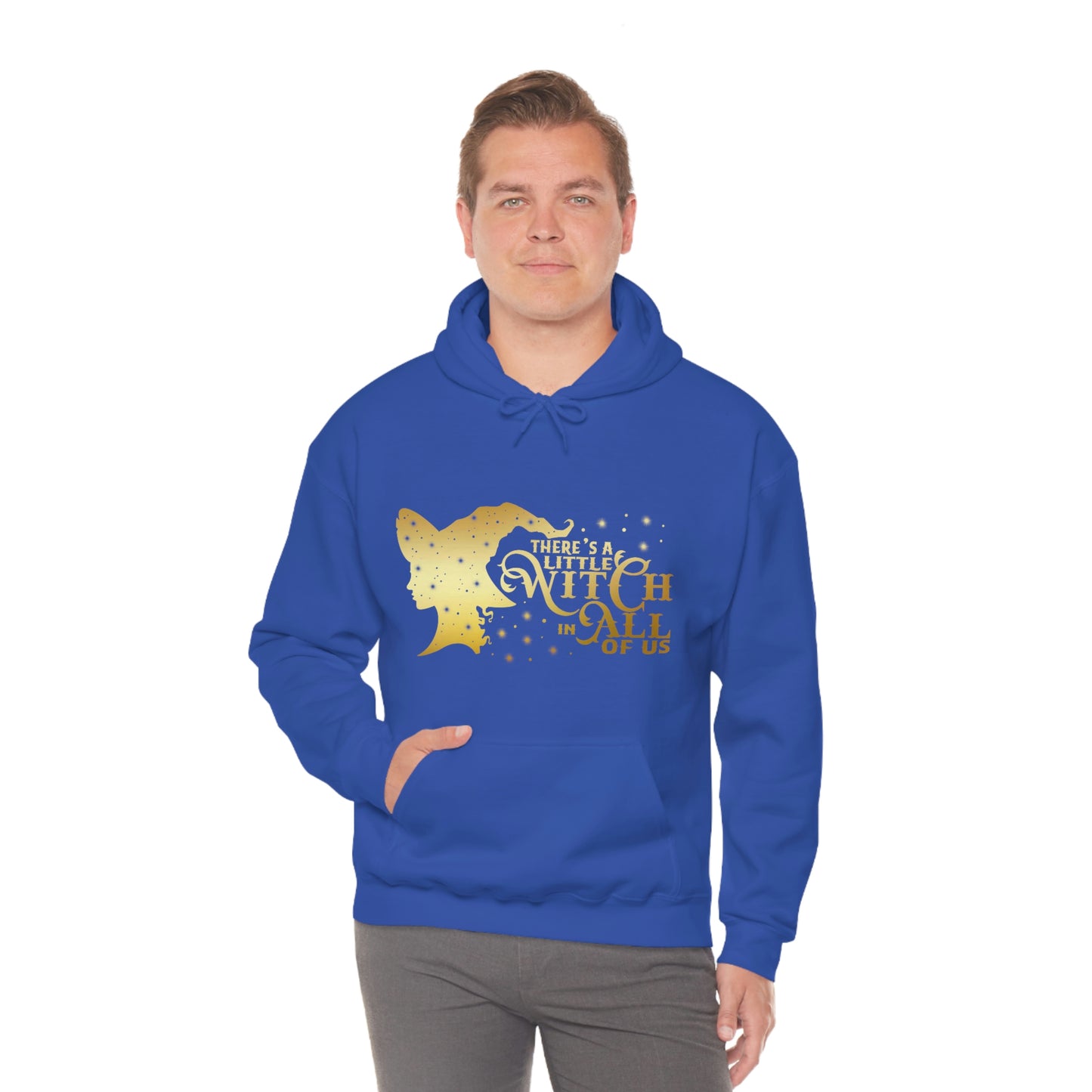 Witch In All of Us Gold Font Unisex Heavy Blend™ Hooded Sweatshirt