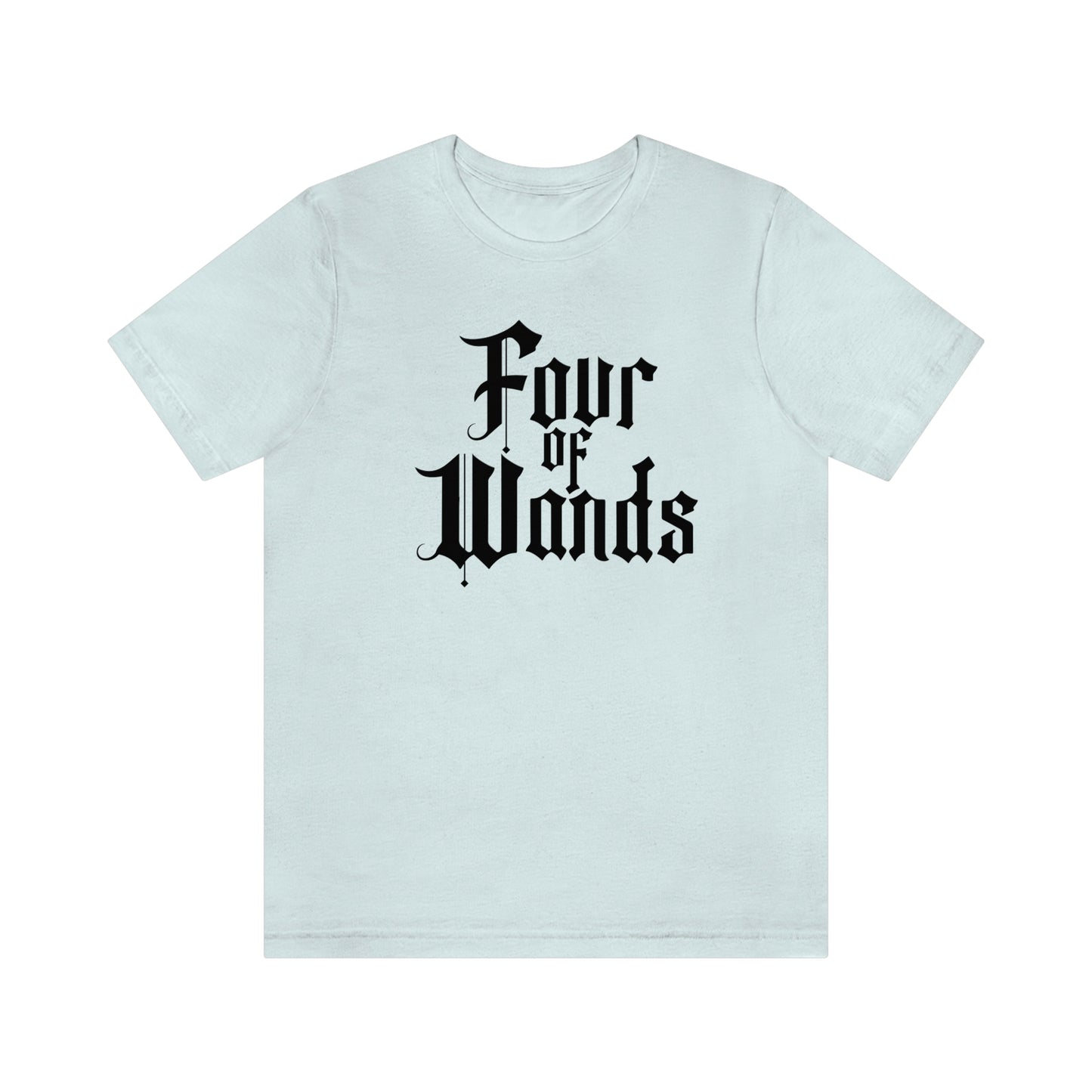 Four of Wands Black Logo Unisex Jersey Short Sleeve Tee