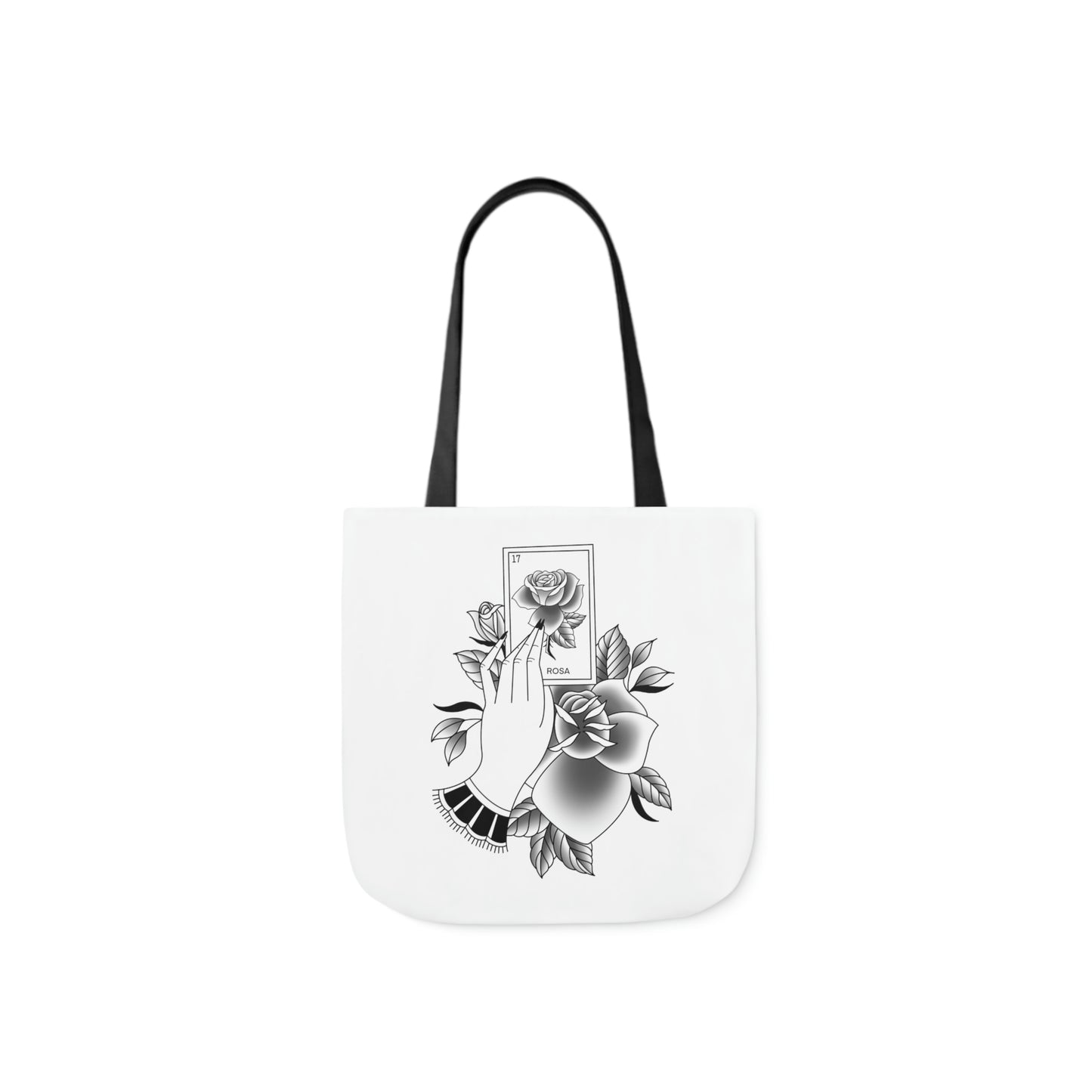 Rosa Card AOP Polyester Canvas Tote Bag