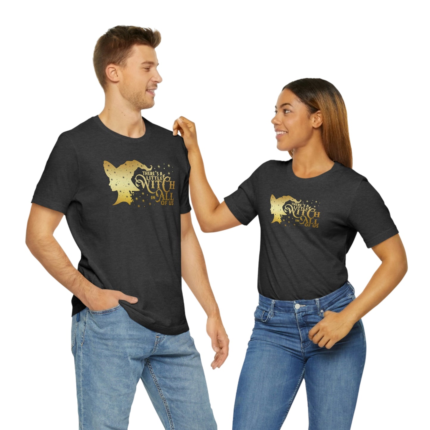 Witch In All of Us Gold Font Unisex Jersey Short Sleeve Tee