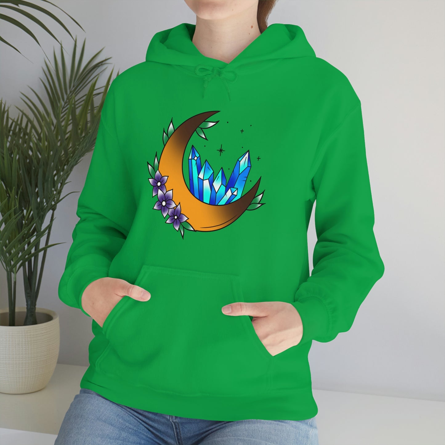 Blue Crystal Flower Unisex Heavy Blend™ Hooded Sweatshirt