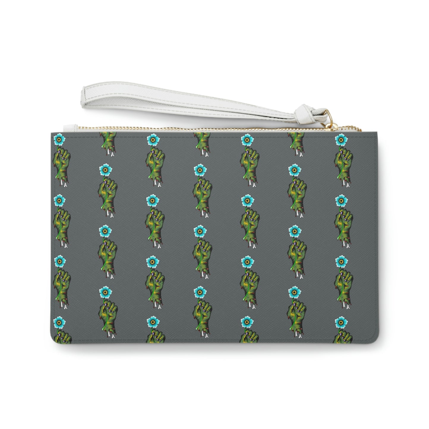 Zombie Flower Dk Grey Clutch Bag