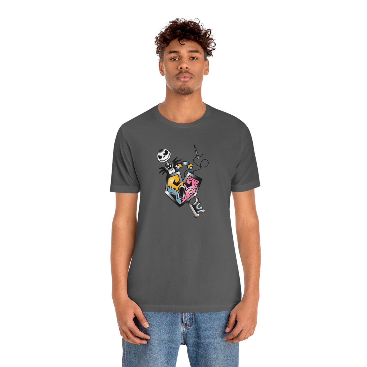 Jack and Sally Lock and Key Unisex Jersey Short Sleeve Tee