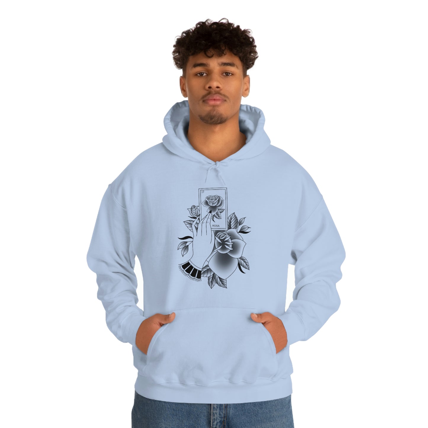 Rosa Card Black Shaded Unisex Heavy Blend™ Hooded Sweatshirt