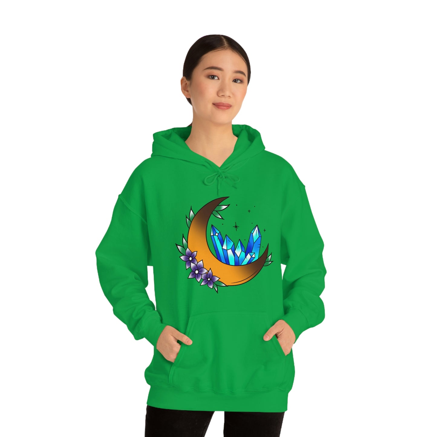 Blue Crystal Flower Unisex Heavy Blend™ Hooded Sweatshirt