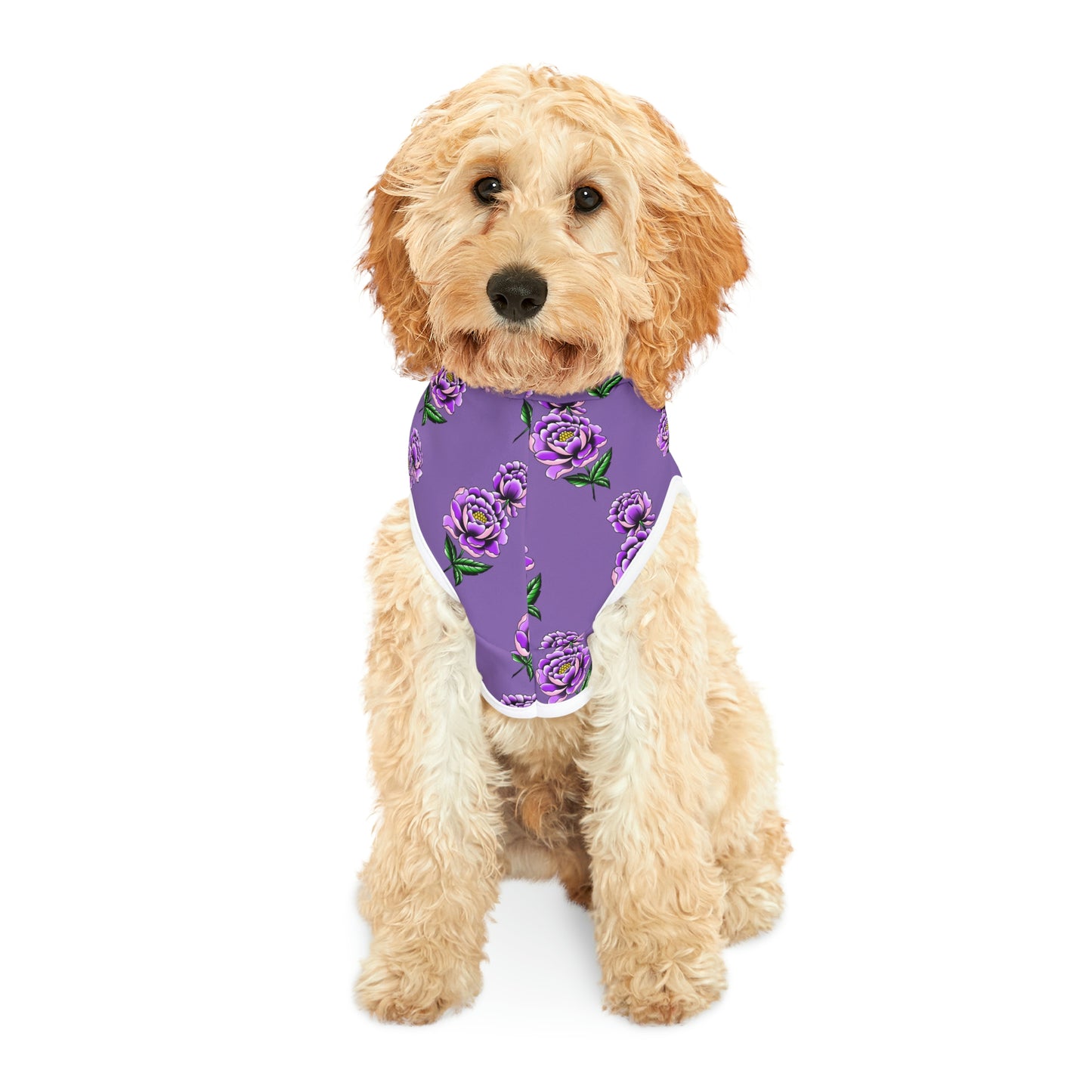 Flower Pattern Purple Dog Hoodie