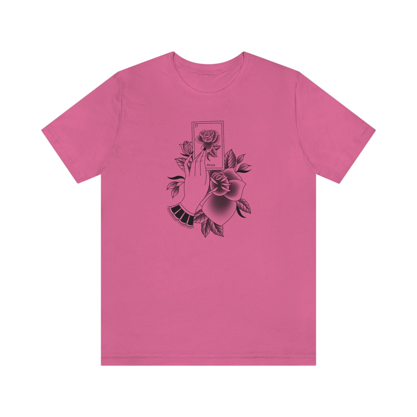 Rosa Card Black Shaded Unisex Jersey Short Sleeve Tee