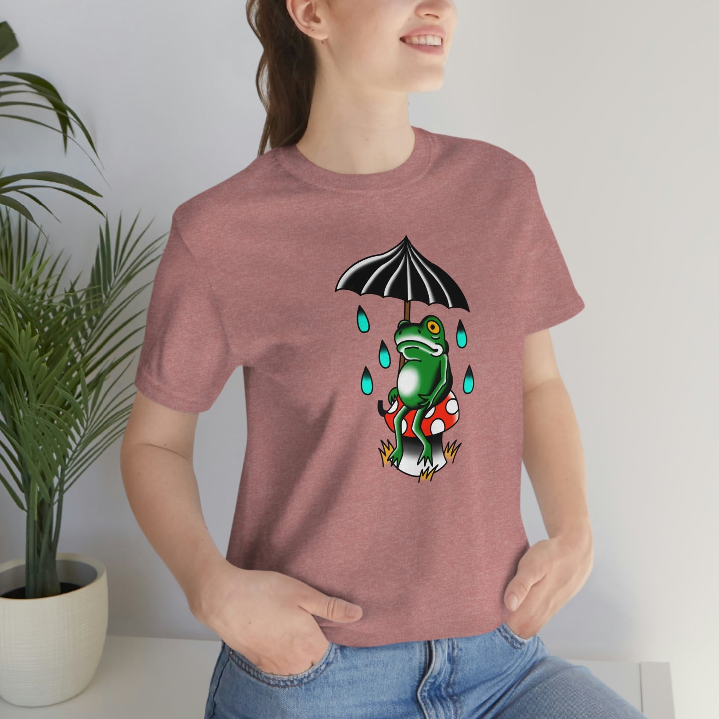 Rainy Day Frog Unisex Jersey Short Sleeve Tee