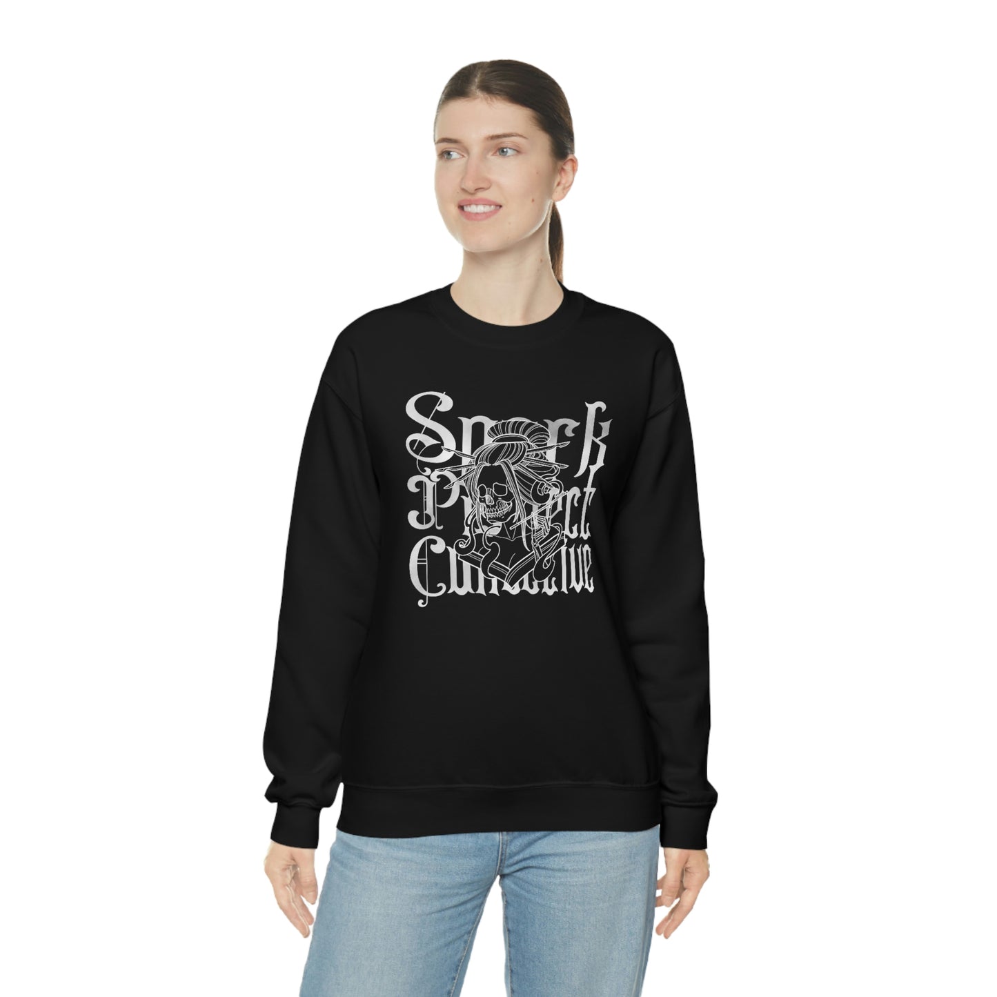 Japanese Spark White Font unisex heavy blend crewneck sweatshirt