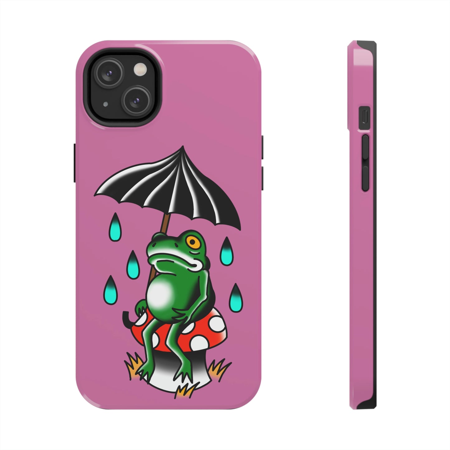 Rainy Day Frog Pink Tough Phone Cases, Case-Mate