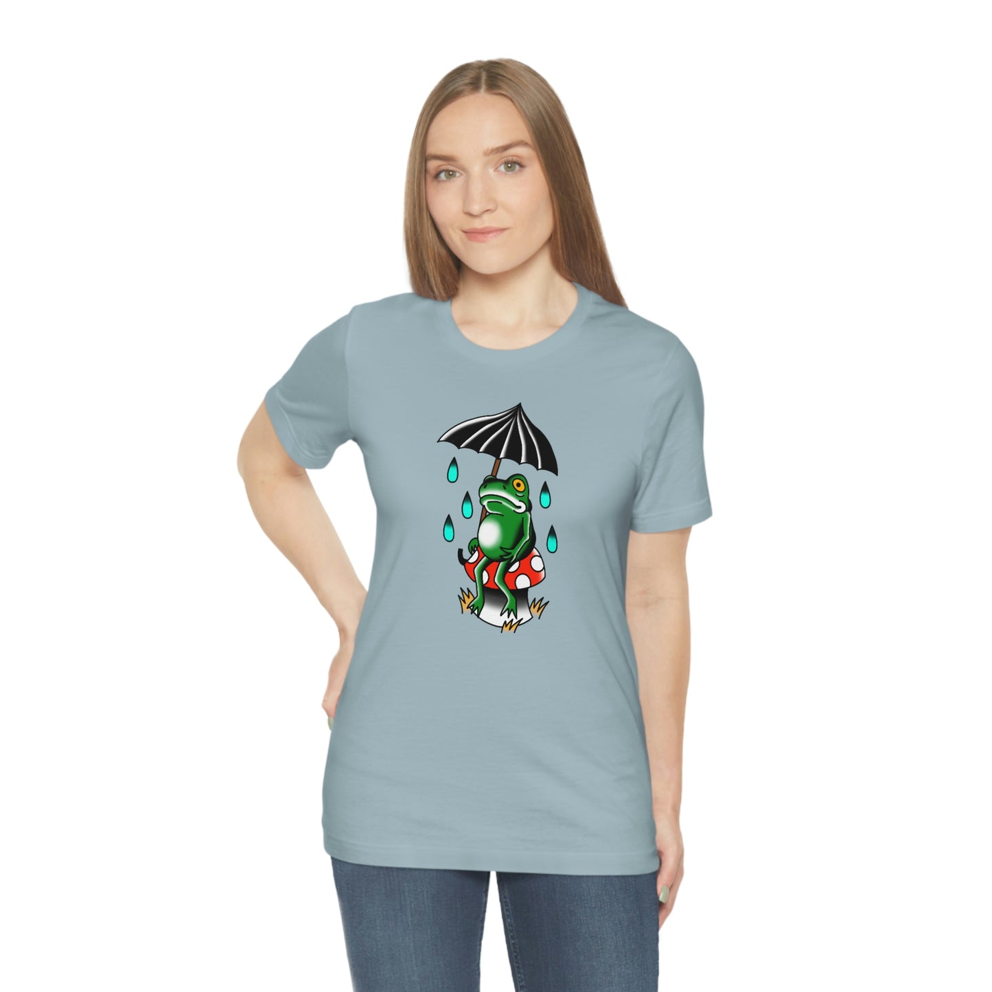 Rainy Day Frog Unisex Jersey Short Sleeve Tee