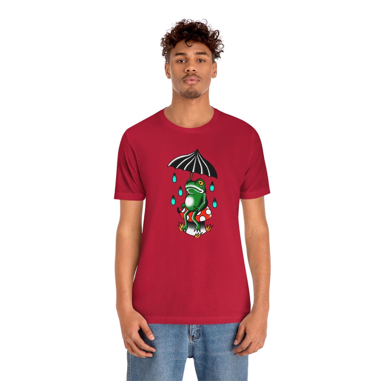 Rainy Day Frog Unisex Jersey Short Sleeve Tee