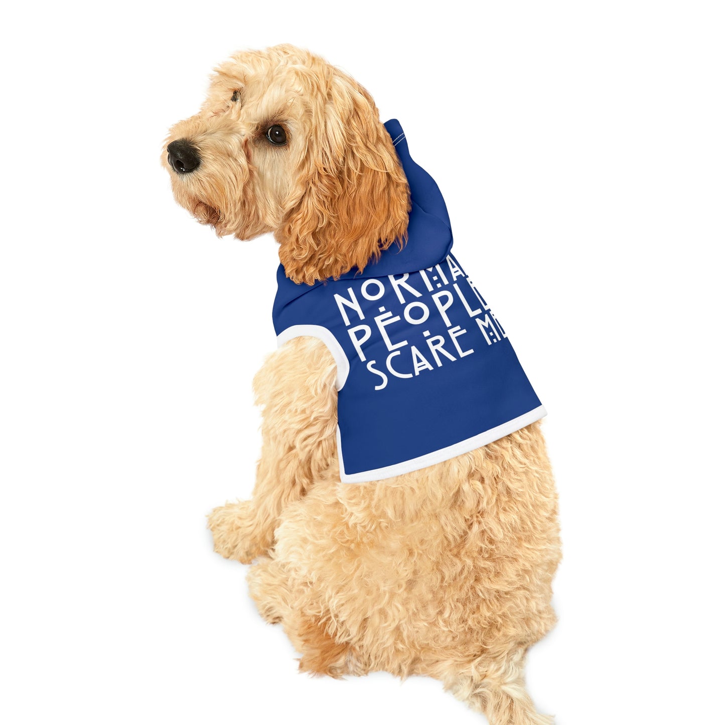 Normal People Scare Me Dark Blue Dog Hoodie