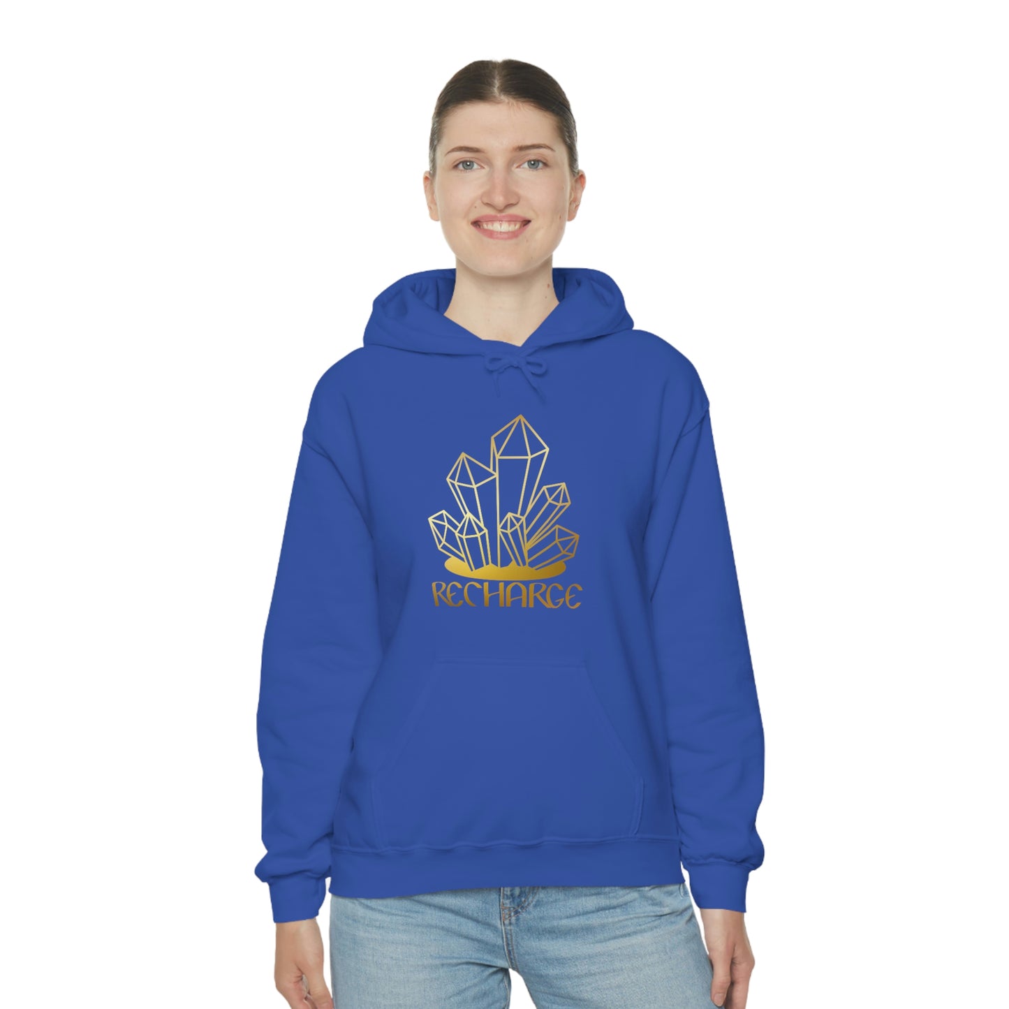 Recharge Gold Font Unisex Heavy Blend™ Hooded Sweatshirt