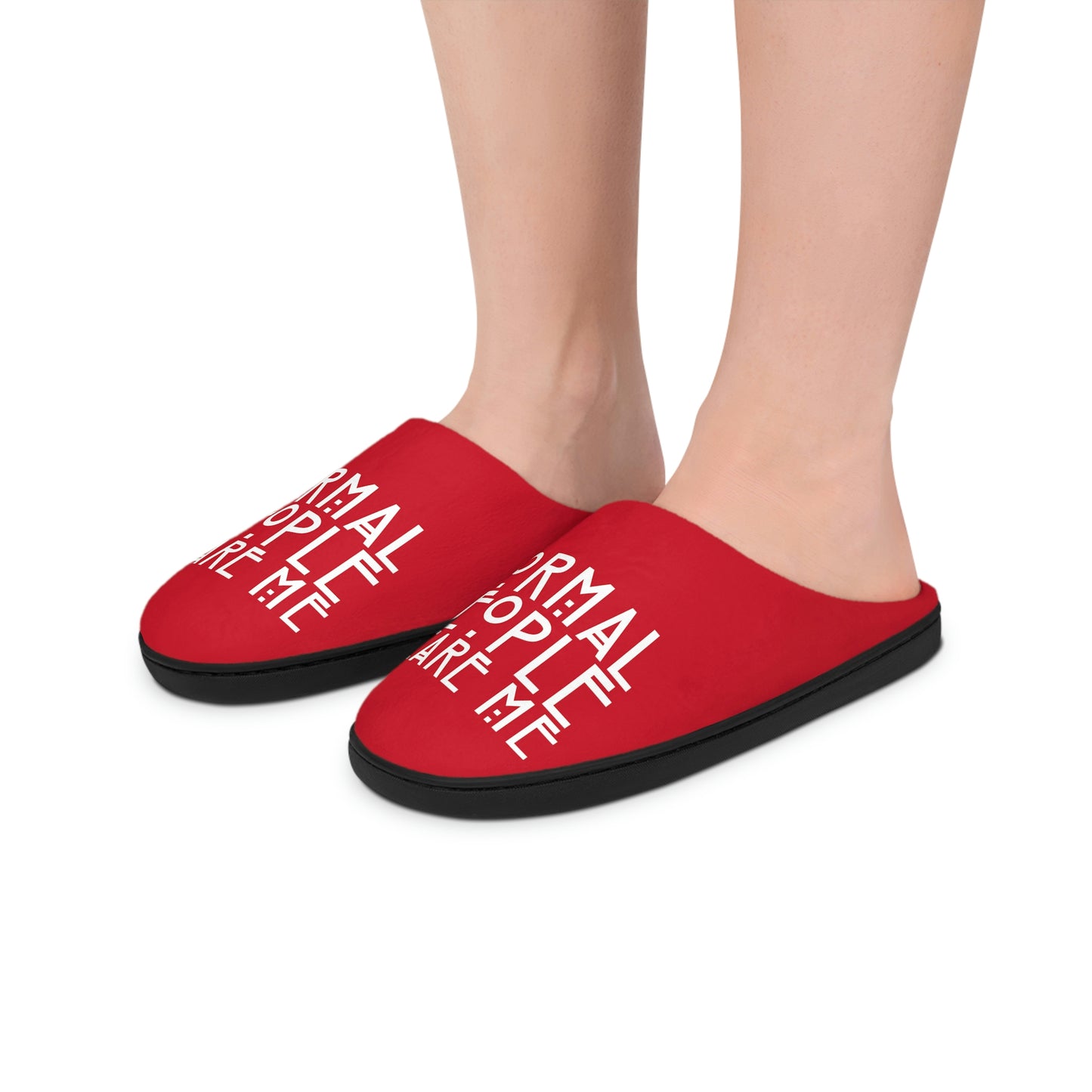 Normal People Scare Me Red Women's Indoor Slippers