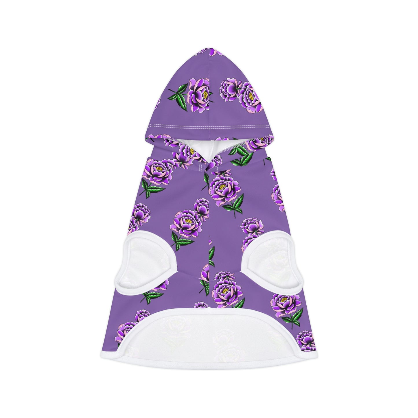 Flower Pattern Purple Dog Hoodie