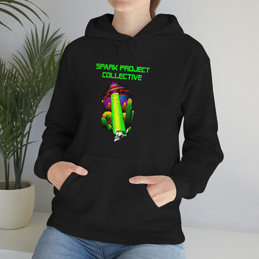 UFO Spark Green Font Unisex Heavy Blend™ Hooded Sweatshirt