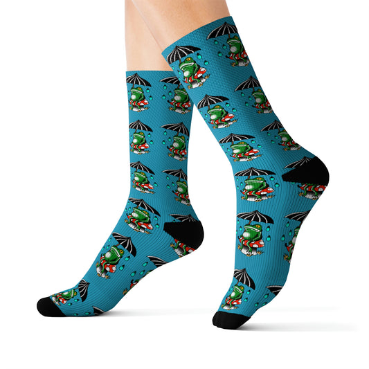 Rainy Day Frog Sublimation Socks