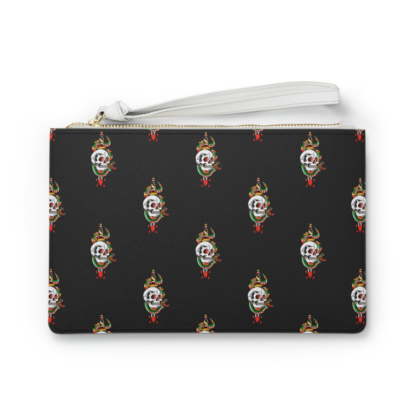 Snake and Dagger Black Clutch Bag