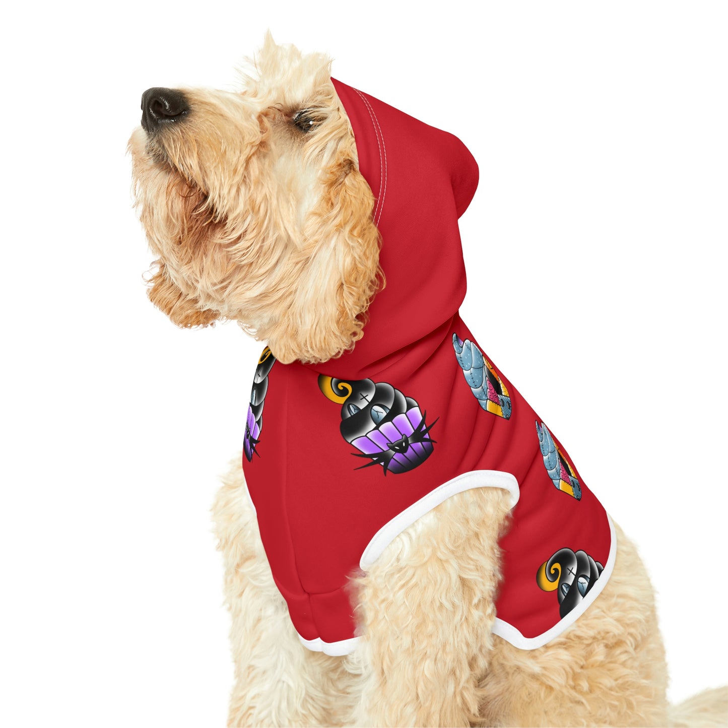 Jack and Sally Cupcake Red Dog Hoodie