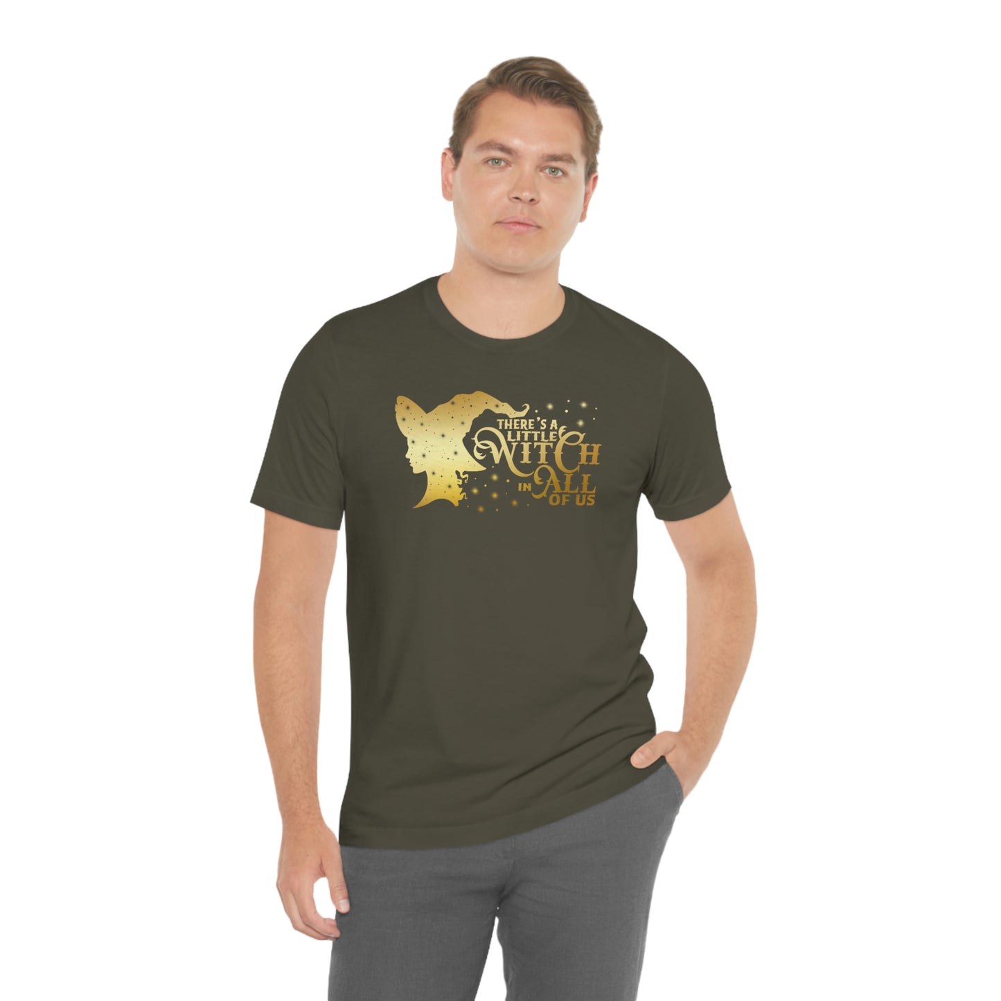 Witch In All of Us Gold Font Unisex Jersey Short Sleeve Tee