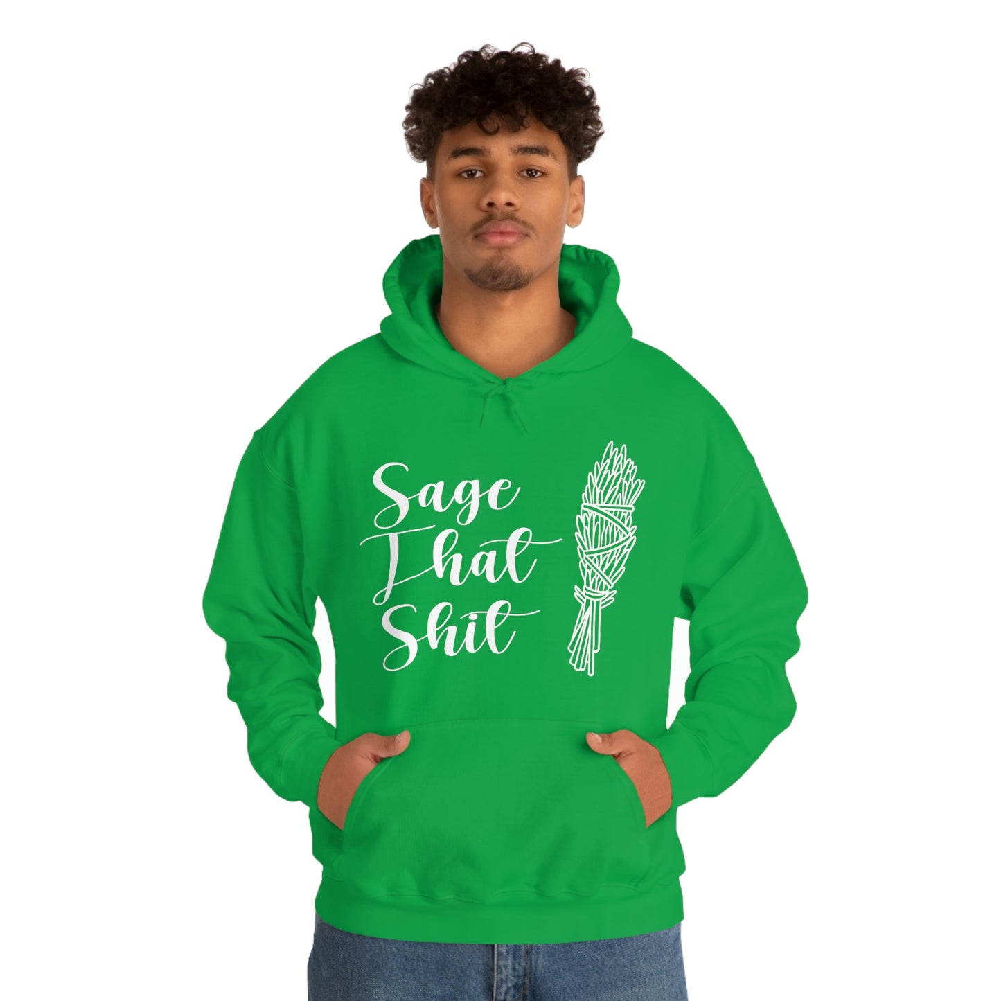 Sage That White Font Unisex Heavy Blend™ Hooded Sweatshirt