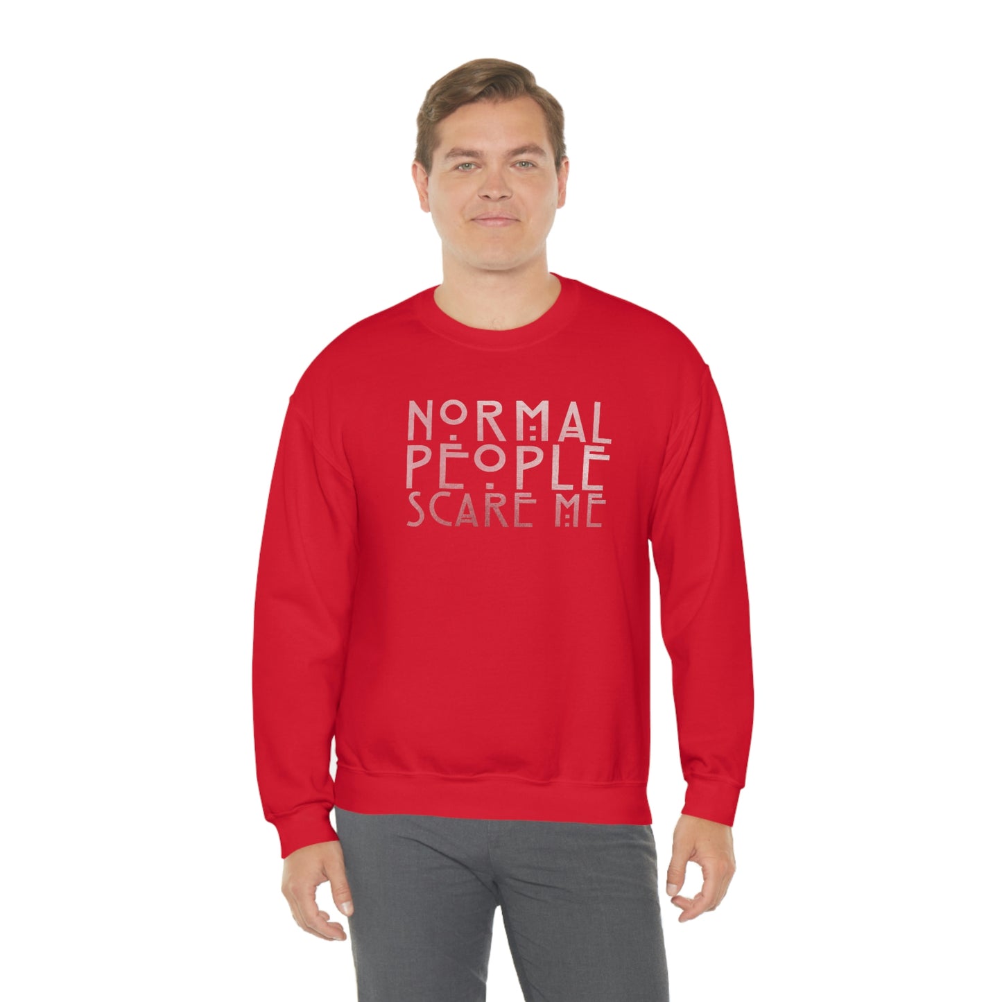 Normal People Scare Me Pink unisex heavy blend crewneck sweatshirt