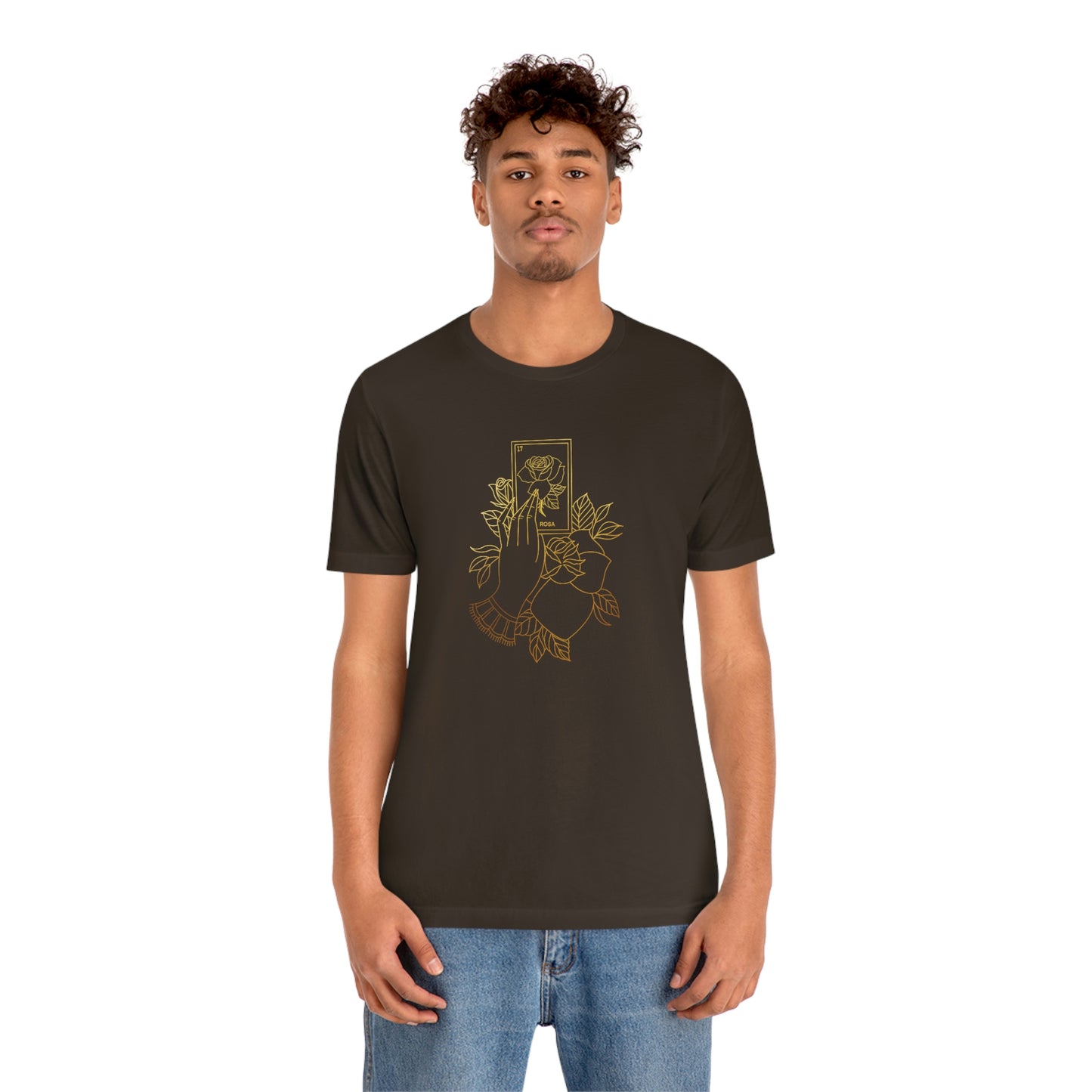 Rosa Card Gold Lines Unisex Jersey Short Sleeve Tee