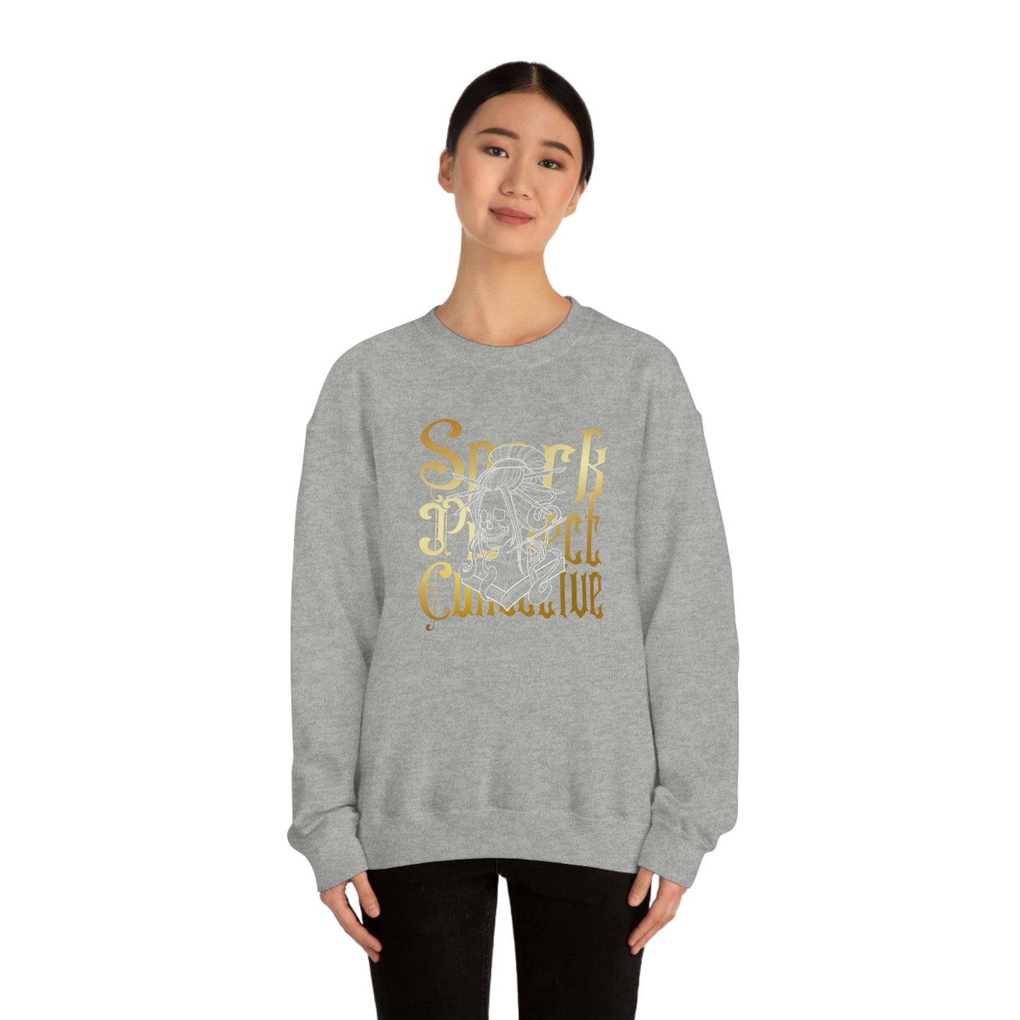 Japanese Spark Gold Font unisex heavy blend crewneck sweatshirt