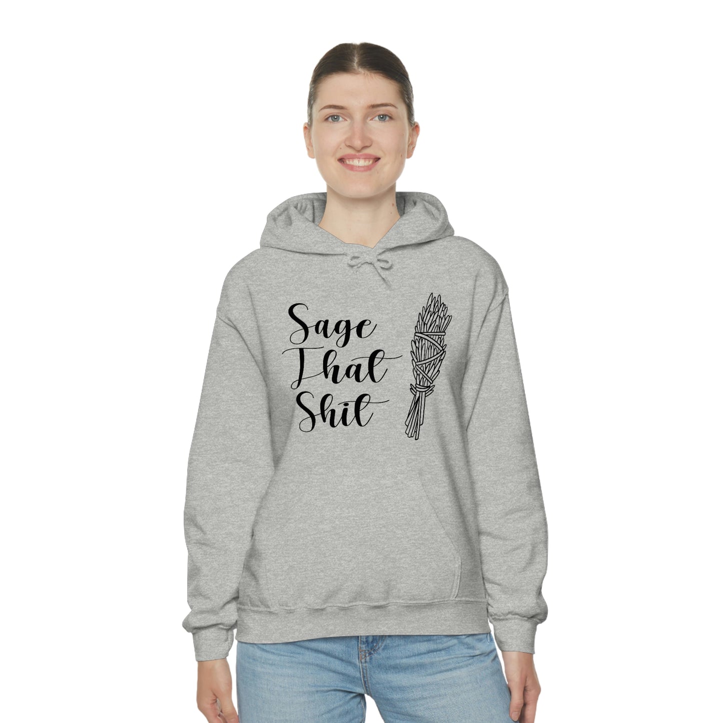 Sage That Black Font Unisex Heavy Blend™ Hooded Sweatshirt