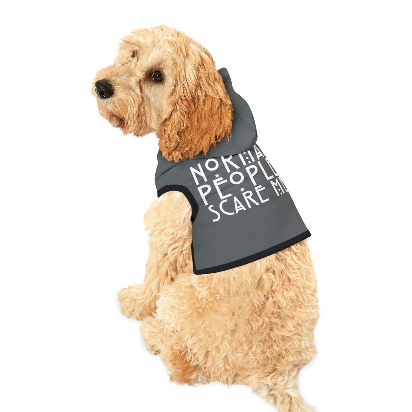 Normal People Scare Me Dk Grey Dog Hoodie