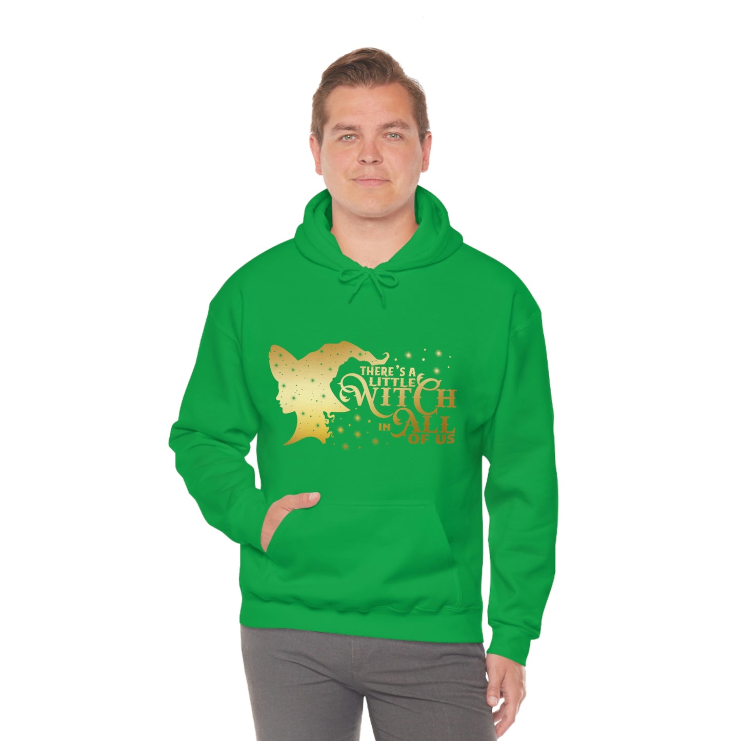 Witch In All of Us Gold Font Unisex Heavy Blend™ Hooded Sweatshirt