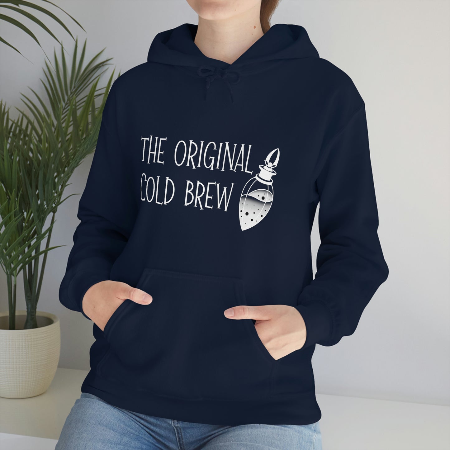 The Original Cold Brew White Font Unisex Heavy Blend™ Hooded Sweatshirt