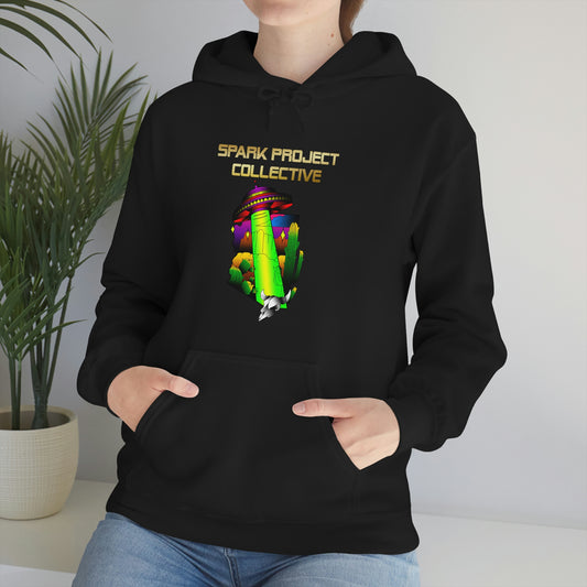 UFO Spark Gold Font Unisex Heavy Blend™ Hooded Sweatshirt