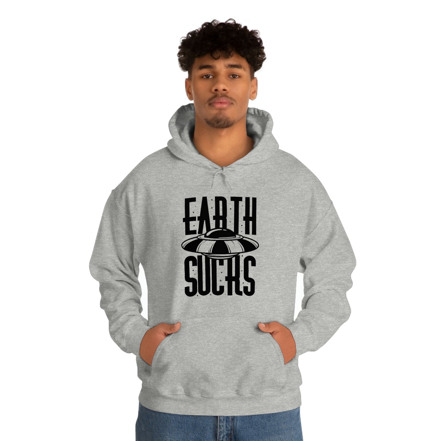 Earth Sucks Black Font Unisex Heavy Blend™ Hooded Sweatshirt