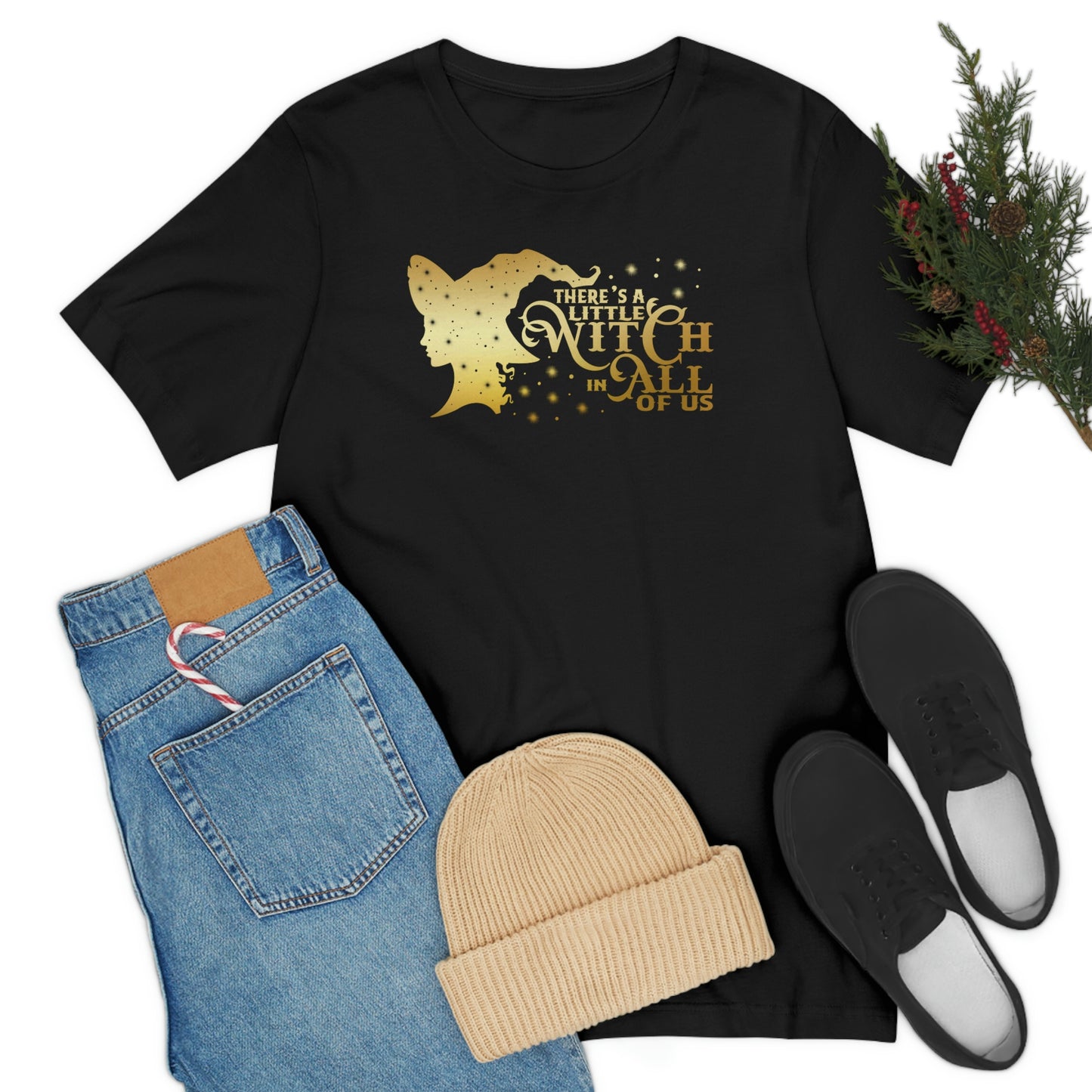 Witch In All of Us Gold Font Unisex Jersey Short Sleeve Tee