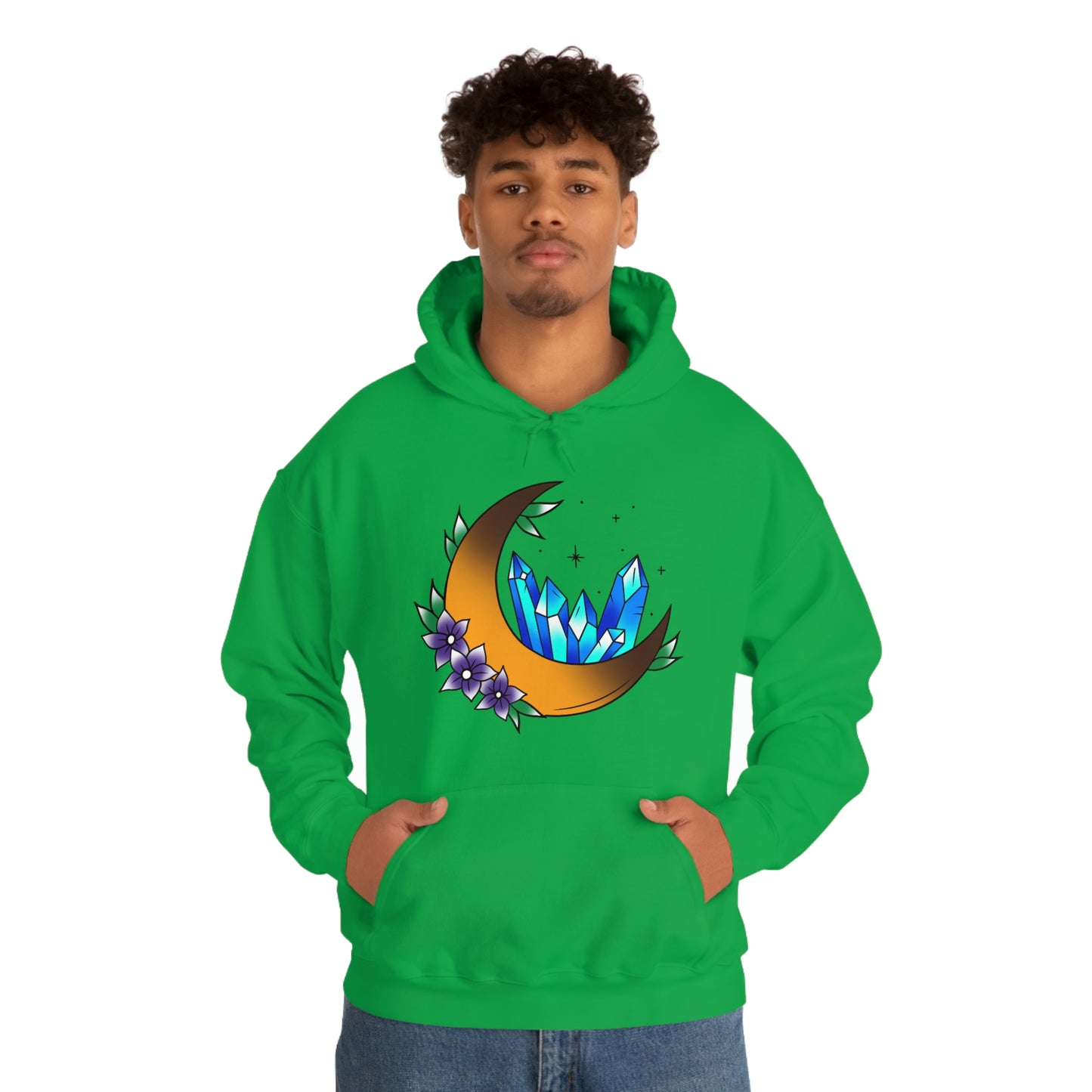 Blue Crystal Flower Unisex Heavy Blend™ Hooded Sweatshirt